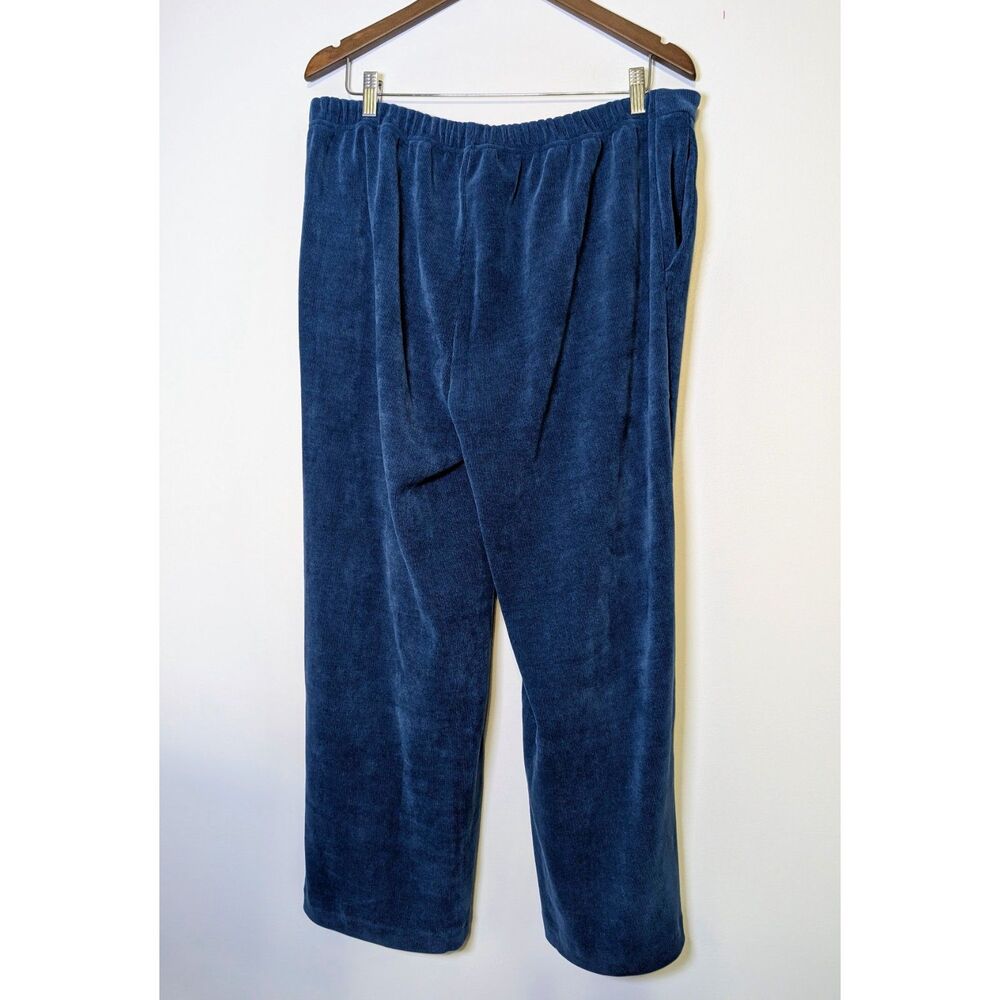 Liverpool LA Blue Velour Wide Leg Crop Pants XL NWT Pull On Cozy Loungewear - Picture 6 of 7